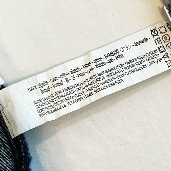 Zara Super Wide Leg Jeans Blue Dark Wash High Rise Ankle Length Denim Size 4 - Picture 8 of 9